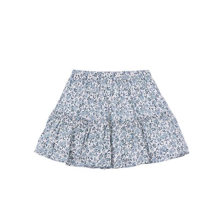 MAYORAL Gonna celeste con ruches stampata bambina