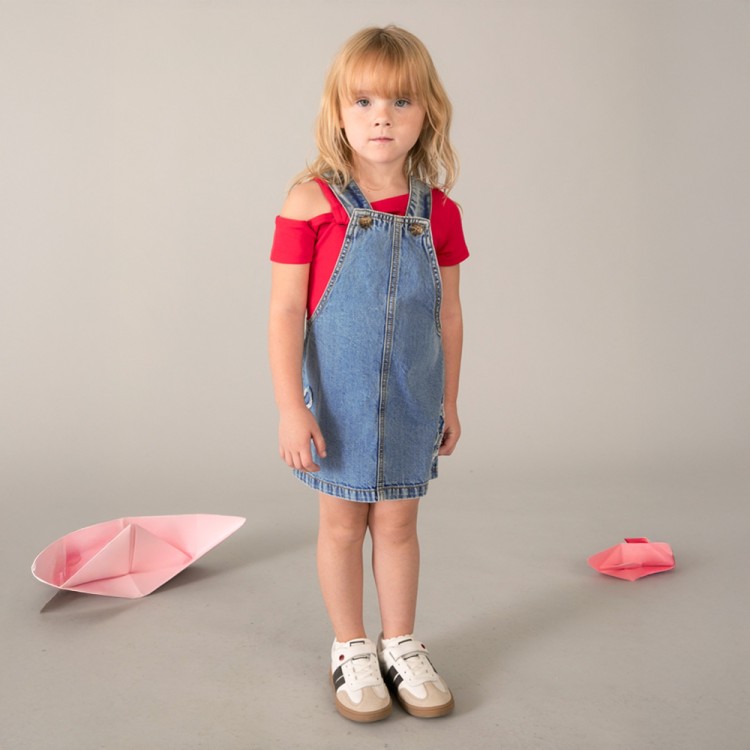 MAYORAL Salopette con gonna e fiori bambina