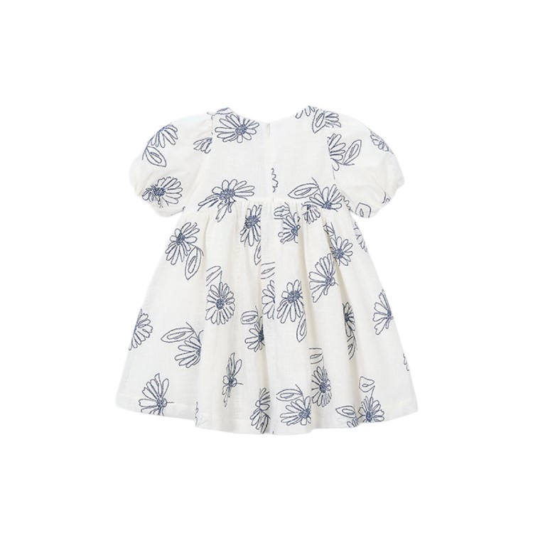 MAYORAL Abito bianco con ricami bambina