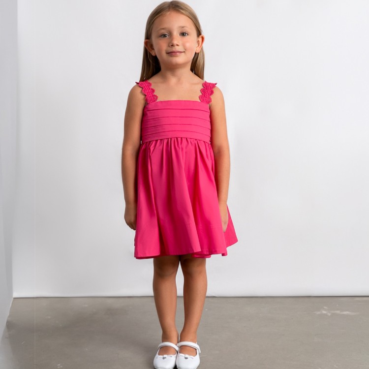 MAYORAL Abito fucsia satinato bambina