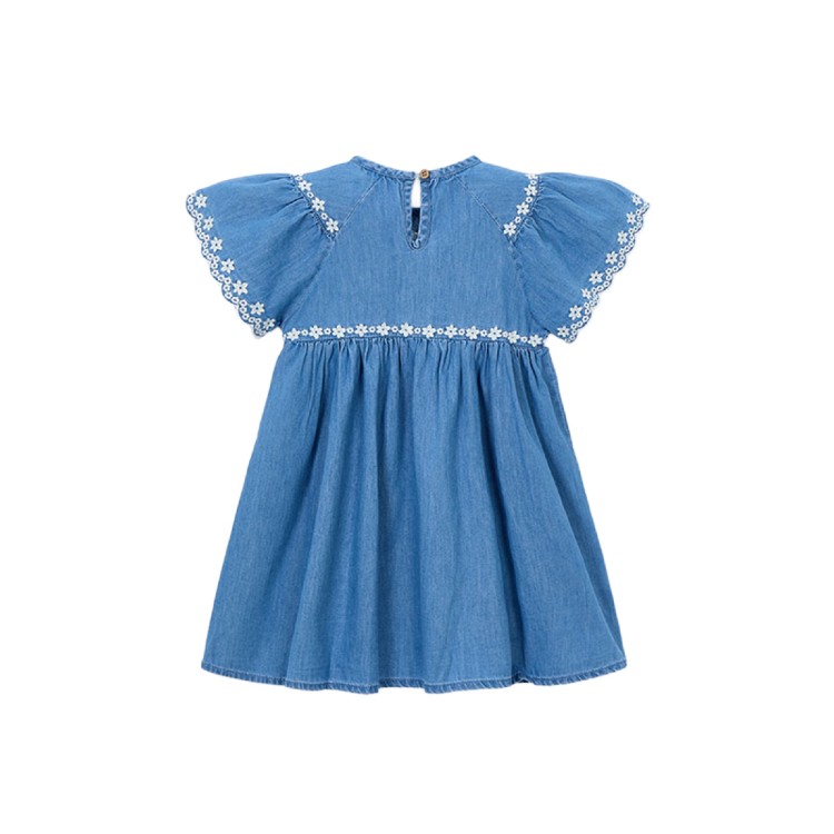 MAYORAL Abito in denim con ricami bambina