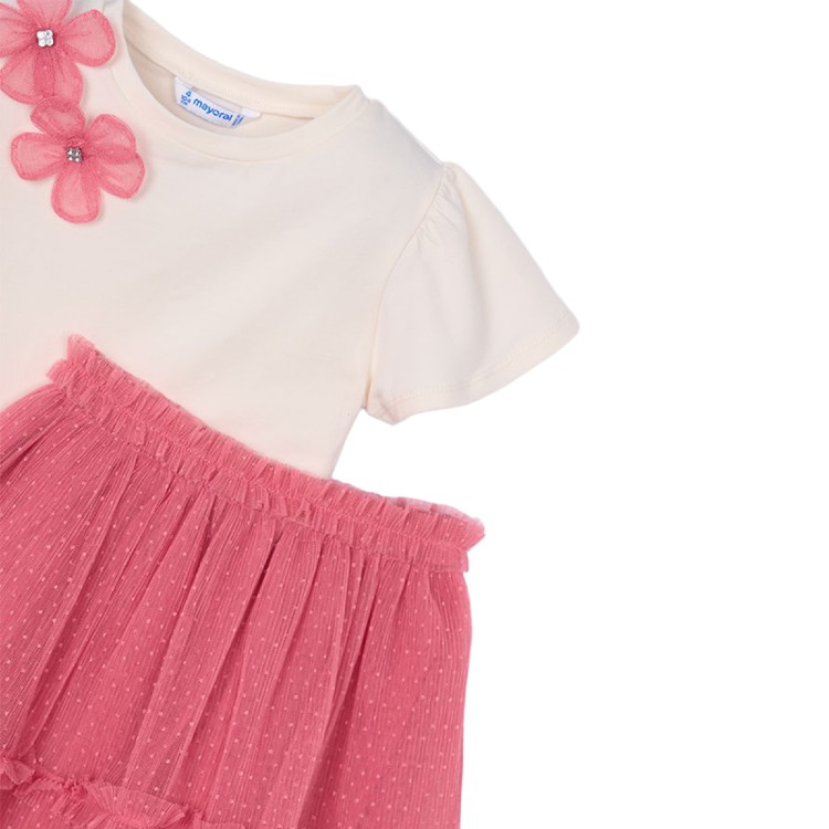MAYORAL Completo rosa gonna e t-shirt bambina