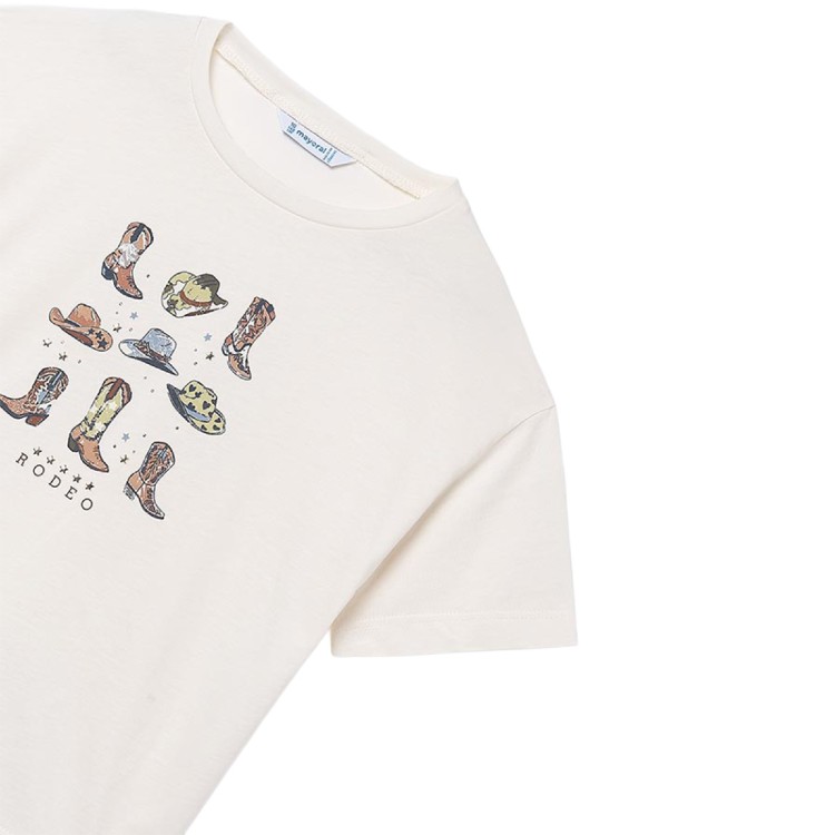 MAYORAL T-shirt panna stampata bambina