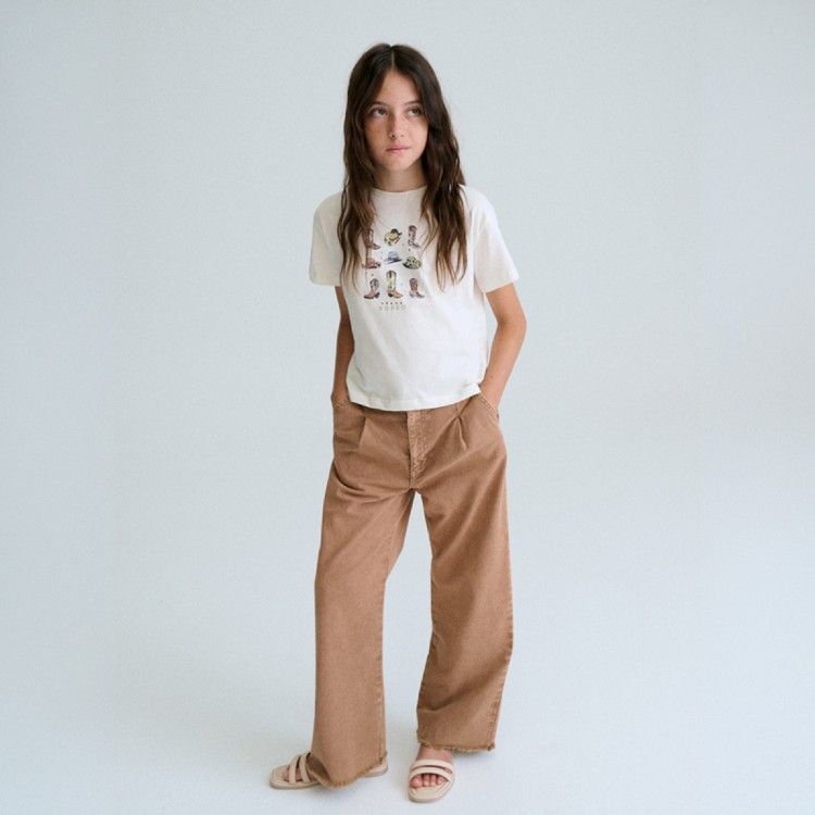 MAYORAL T-shirt panna stampata bambina