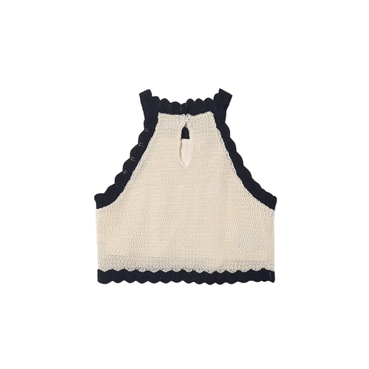 MAYORAL Top panna e nero tricot bambina