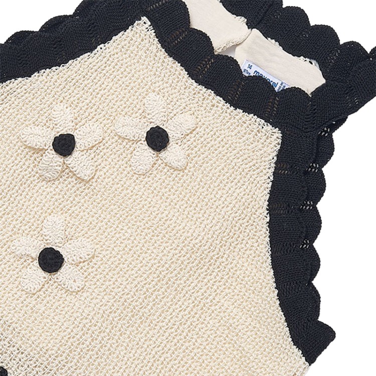 MAYORAL Top panna e nero tricot bambina