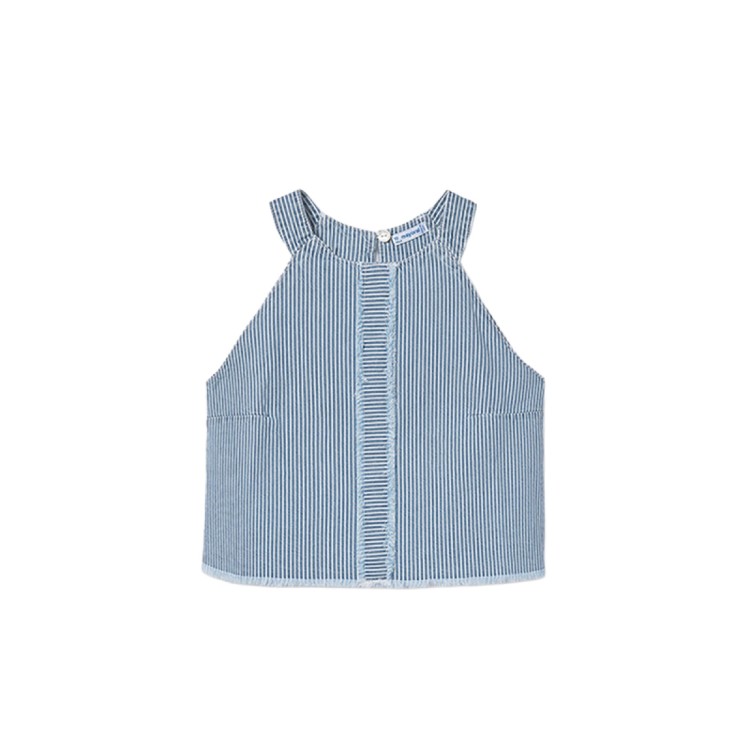 MAYORAL Top in denim a righe bambina