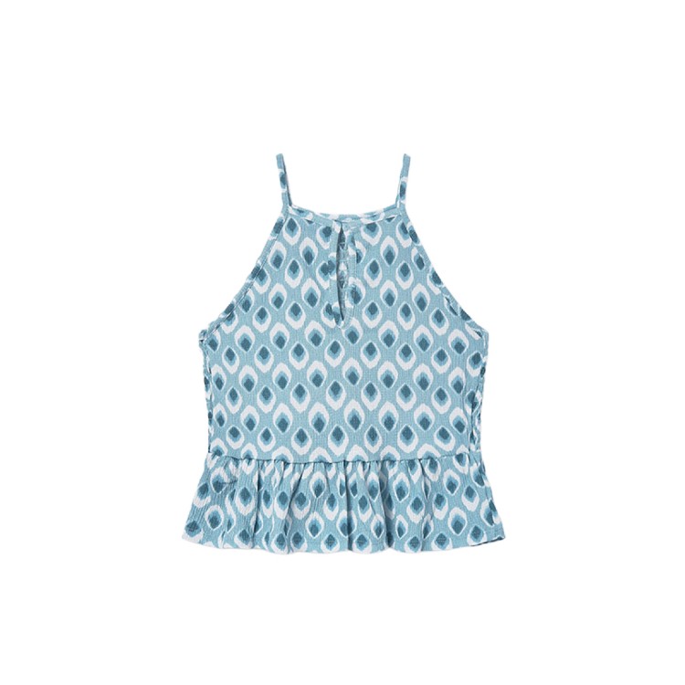 MAYORAL Top azzurro stampato a bretelle bambina
