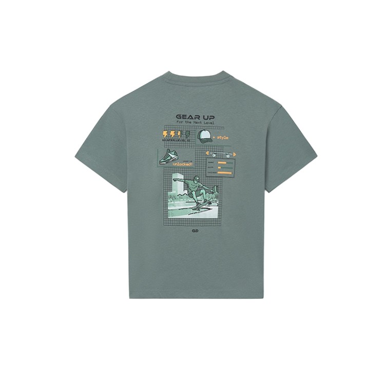 MAYORAL T-shirt salvia con stampa bambino