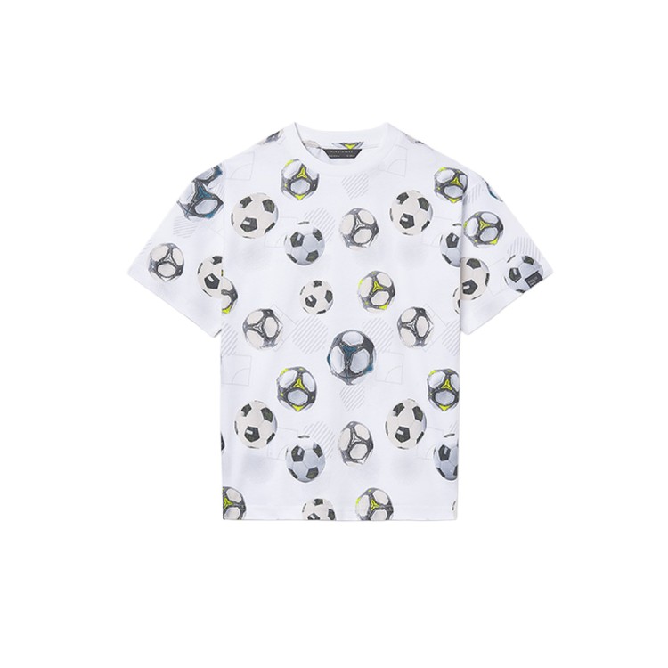 MAYORAL T-shirt bianca con stampa all-over bambino