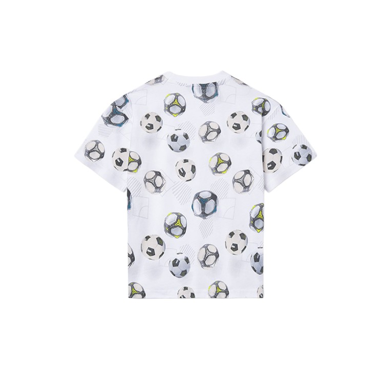 MAYORAL T-shirt bianca con stampa all-over bambino