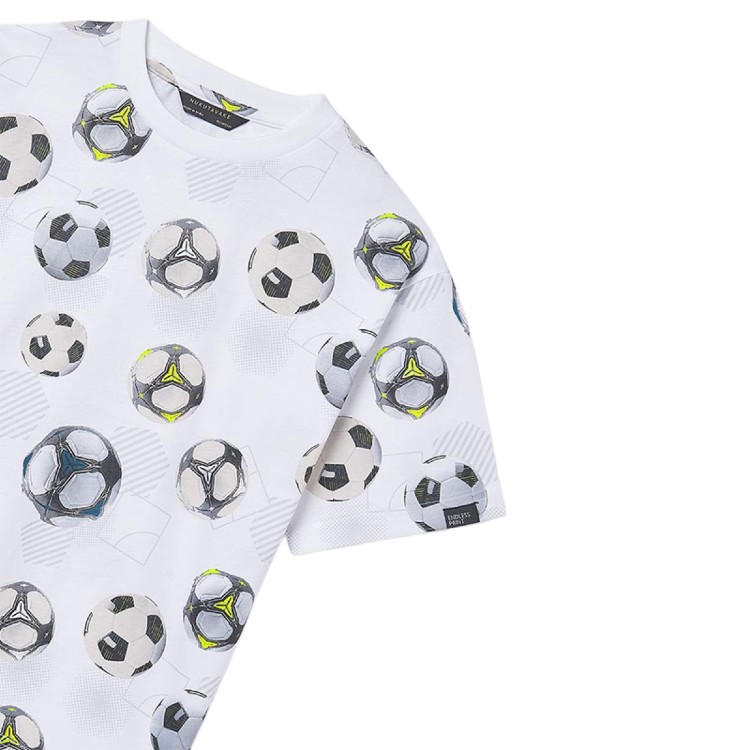 MAYORAL T-shirt bianca con stampa all-over bambino