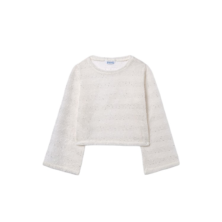 MAYORAL Completo panna top e maglia bambina