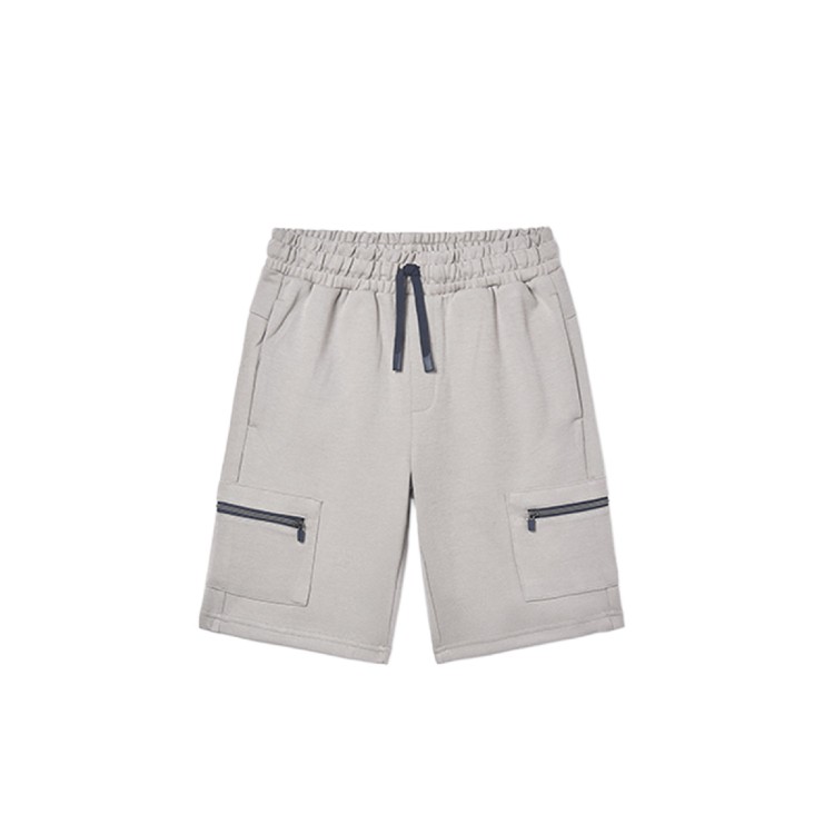 MAYORAL Shorts grigio mélange con zip bambino