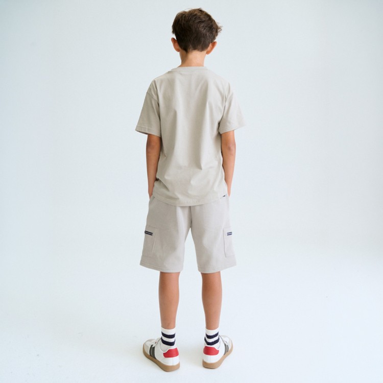 MAYORAL Shorts grigio mélange con zip bambino