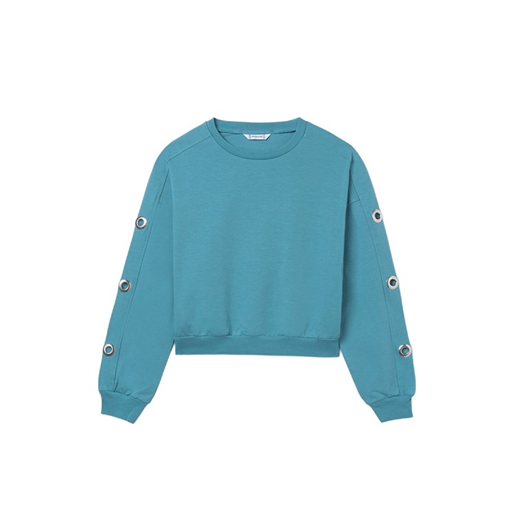 MAYORAL Felpa turchese con borchie bambina