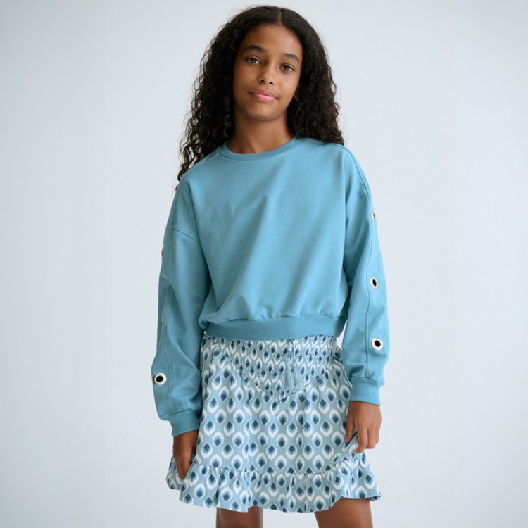 MAYORAL Felpa turchese con borchie bambina