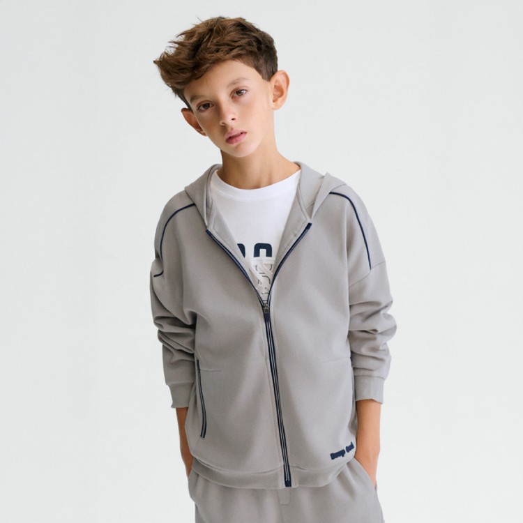 MAYORAL Felpa grigio mélange full-zip bambino