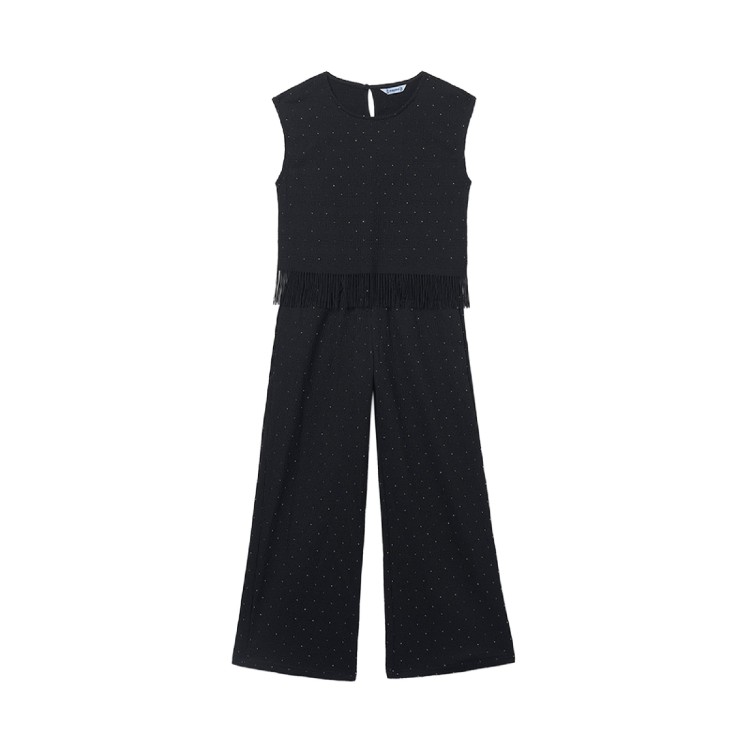 MAYORAL Completo nero top e pantalone bambina