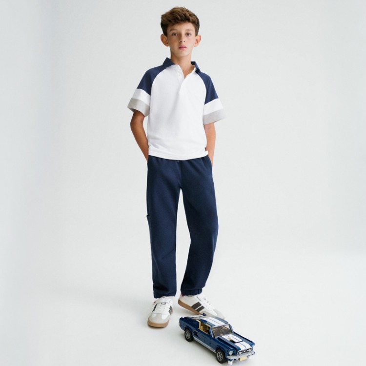 MAYORAL Jogger blu navy cargo con zip bambino