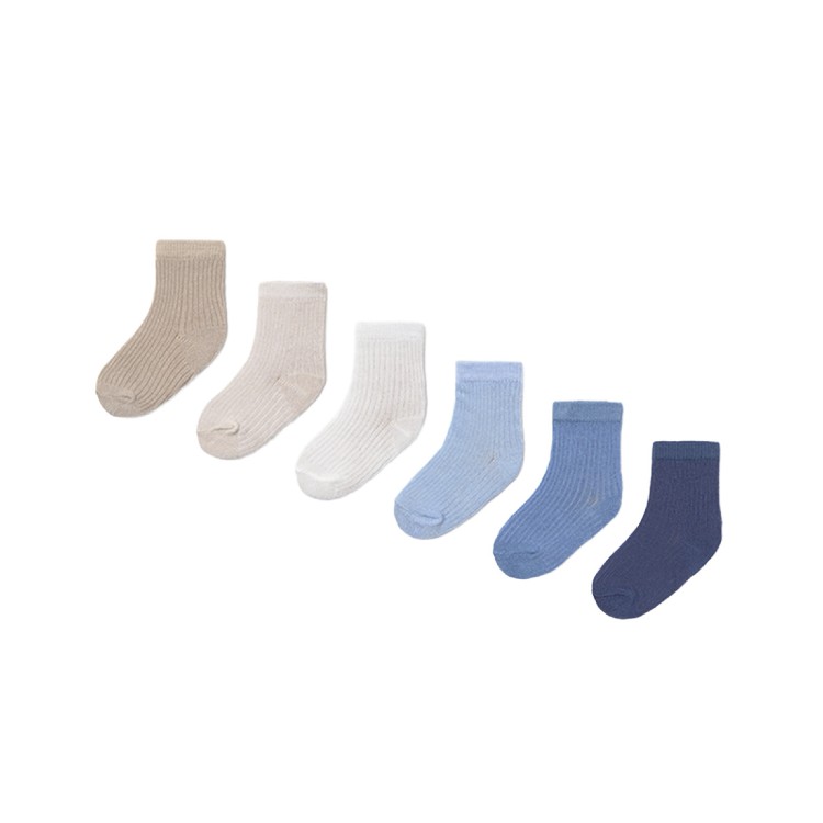 MAYORAL NEWBORN Set di calzini blu e beige neonato