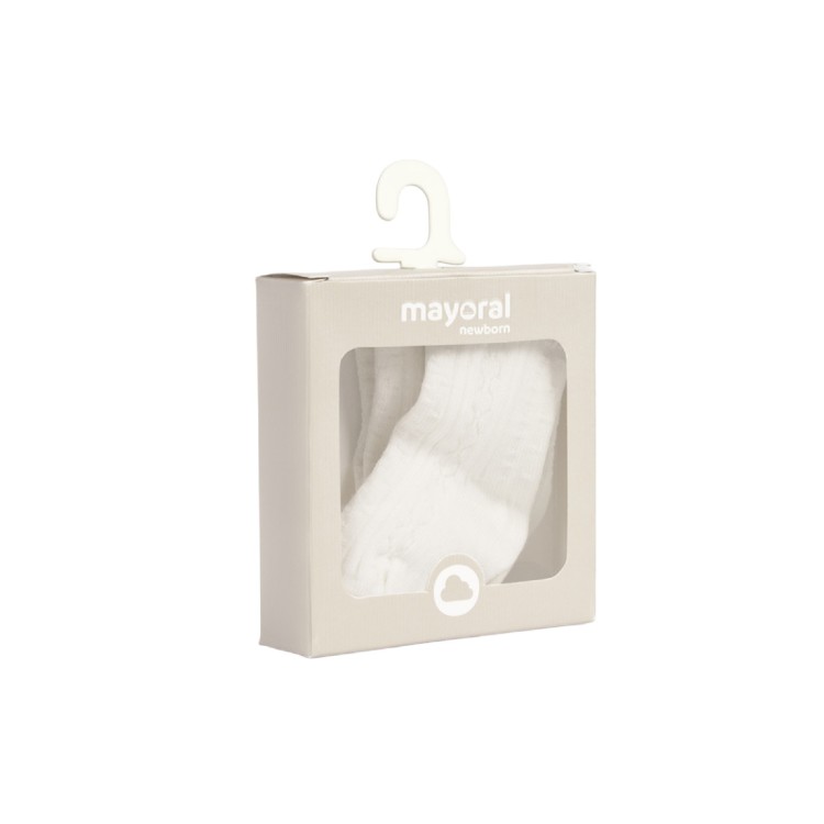 MAYORAL NEWBORN Set di calze panna eleganti neonati