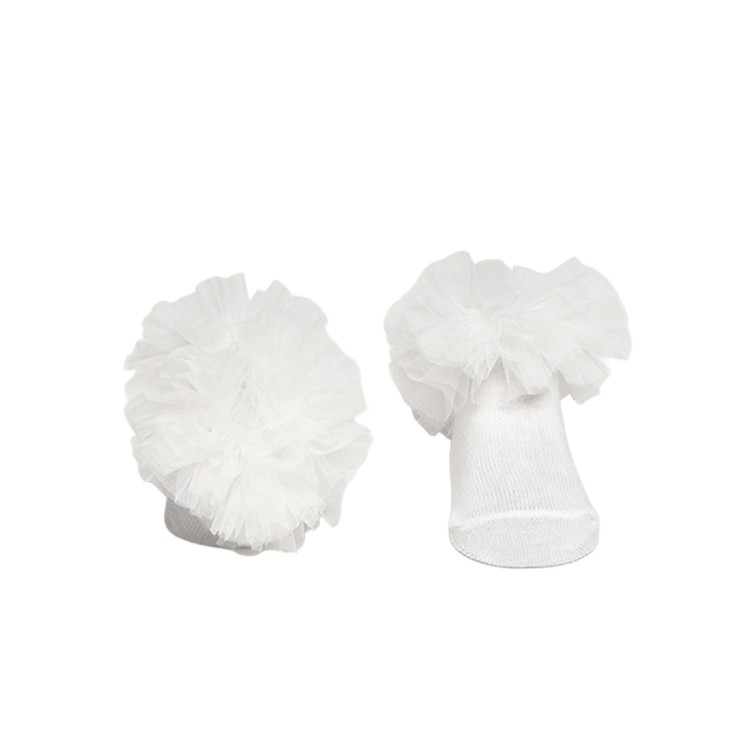 MAYORAL NEWBORN Set bianco cerchietto e calzini neonata