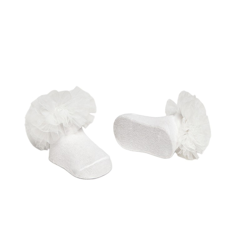 MAYORAL NEWBORN Set bianco cerchietto e calzini neonata