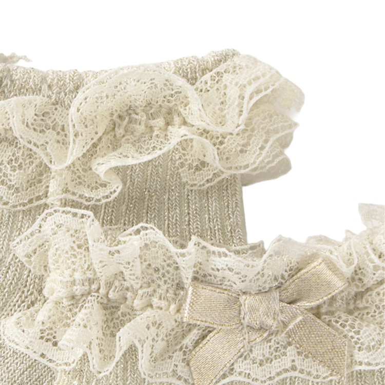 MAYORAL NEWBORN Calzini sabbia con pizzo neonata