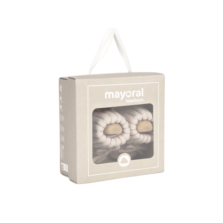 MAYORAL NEWBORN Scarpine beige tricot neonata
