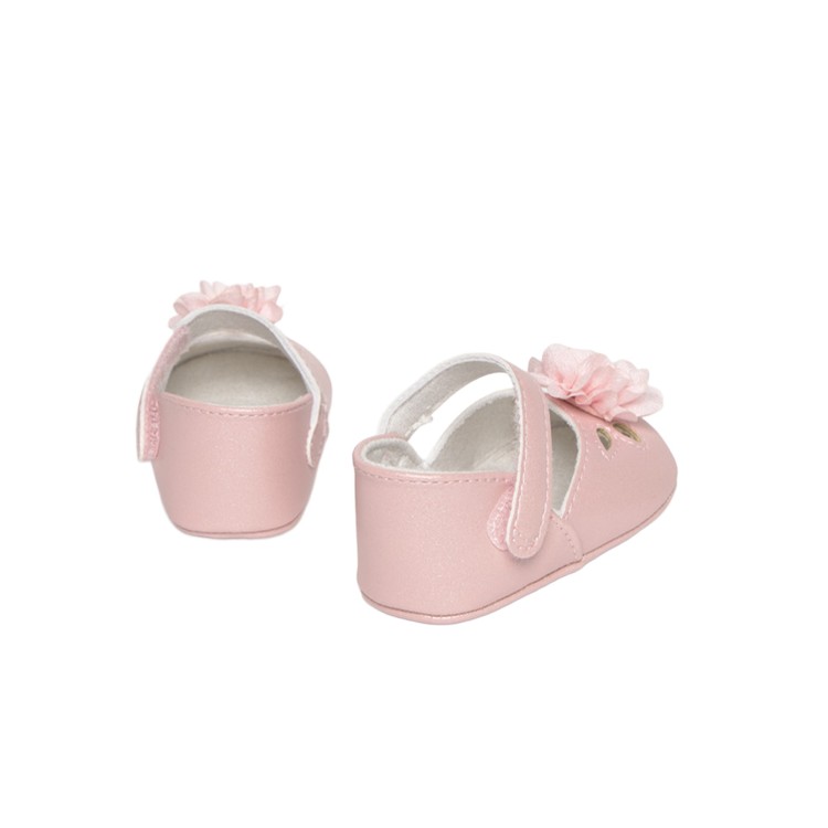 MAYORAL NEWBORN Scarpine rosa con fiore neonata