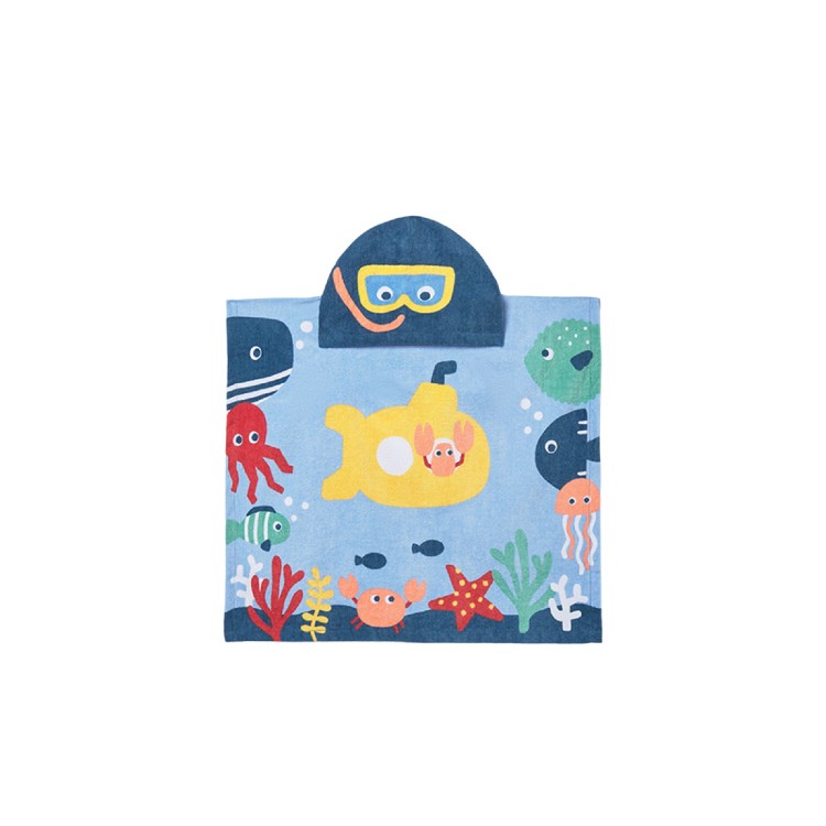 MAYORAL NEWBORN Asciugamano mare blu stampato neonati