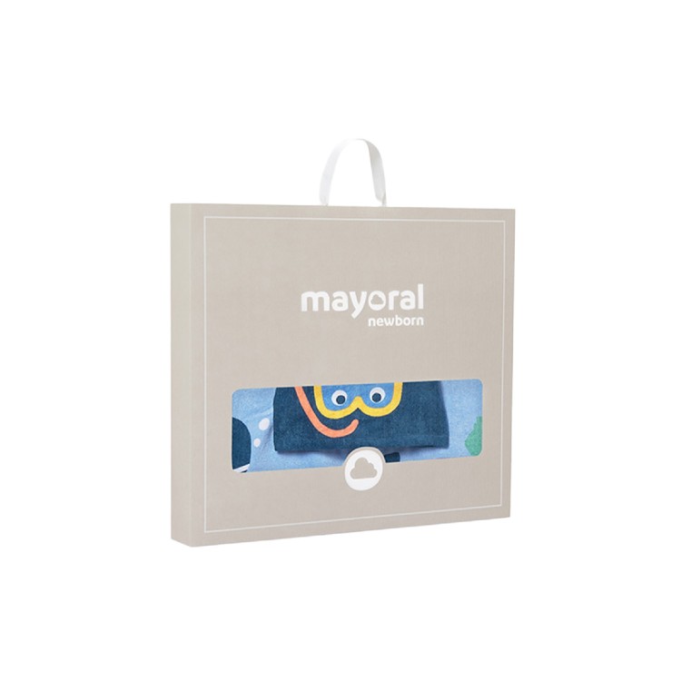 MAYORAL NEWBORN Asciugamano mare blu stampato neonati