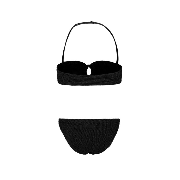 SAINT BARTH Bikini nero arricciato bambina