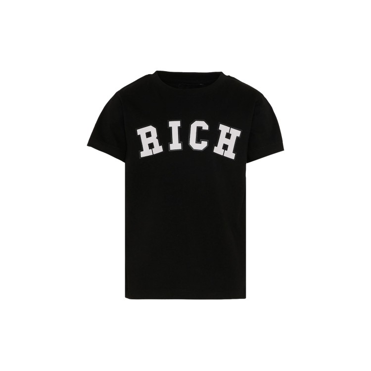 JOHN RICHMOND T-shirt nera con logo varsity bambino