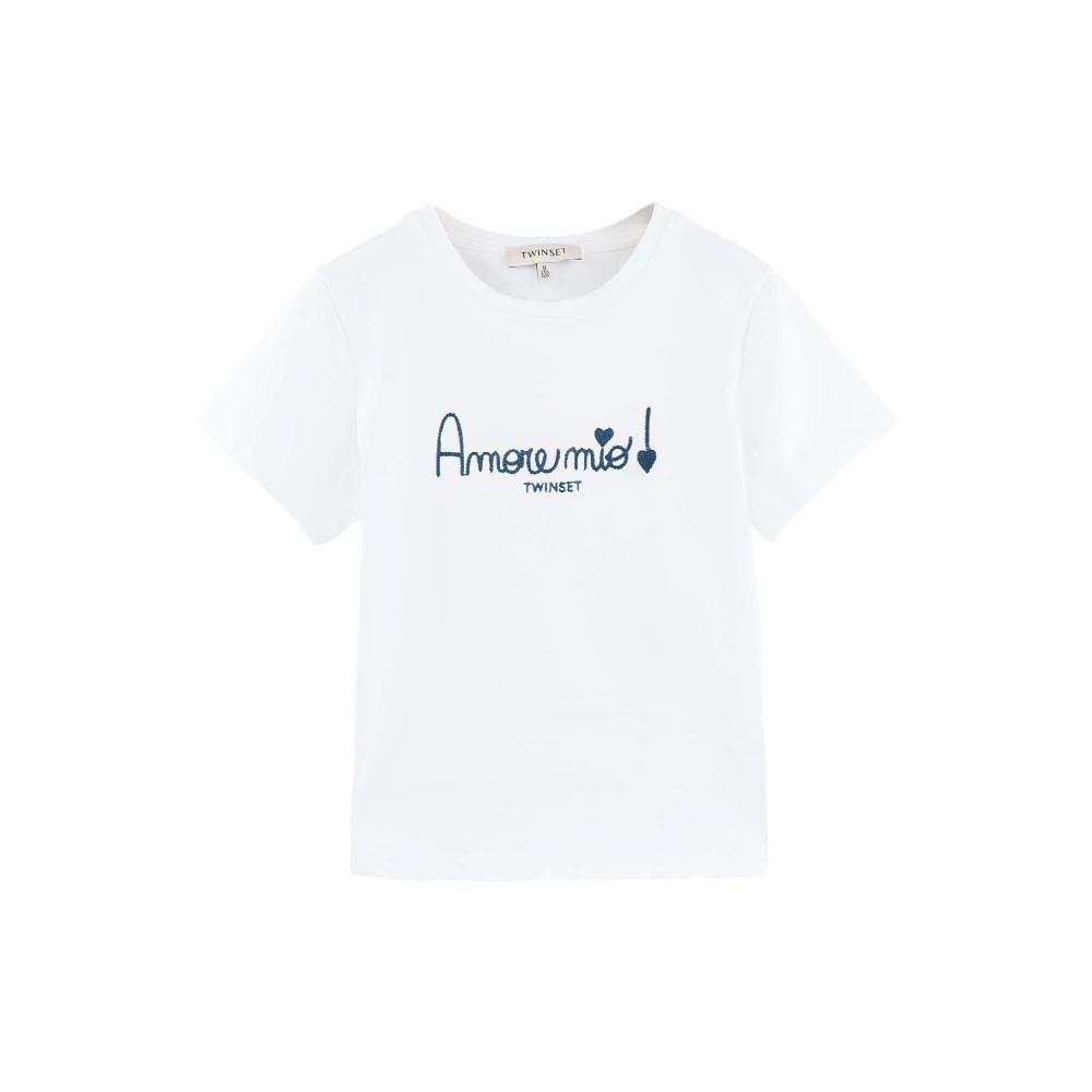TWIN-SET T-shirt bianca con...
