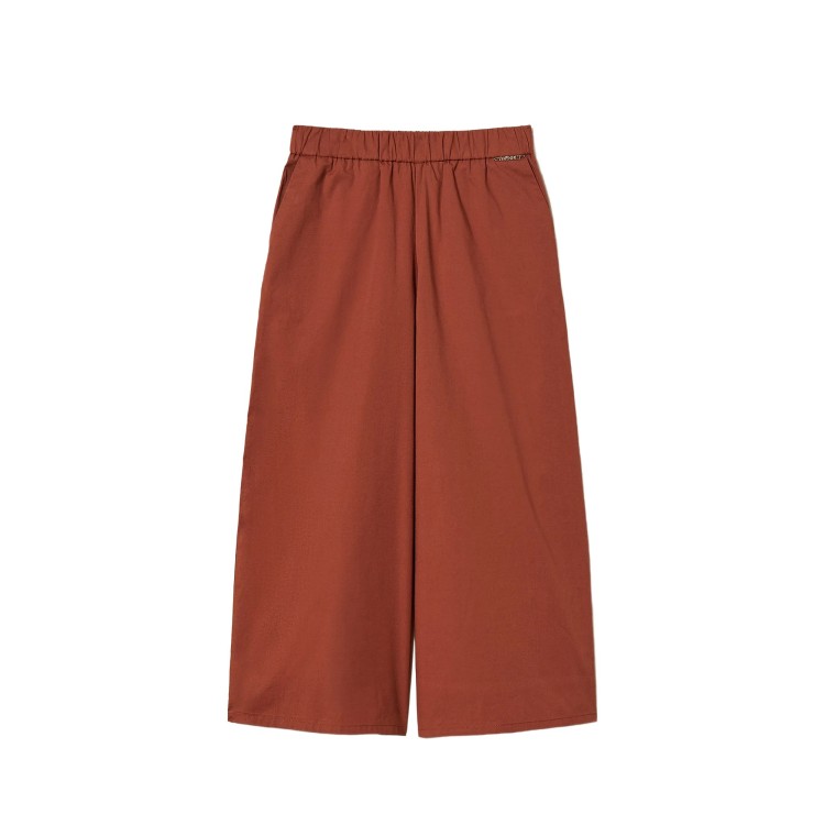 TWIN-SET Pantaloni marroni wide leg bambina
