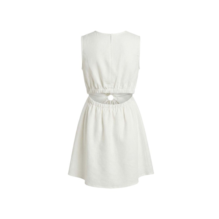 TWIN-SET Abito bianco cut-out in lino bambina