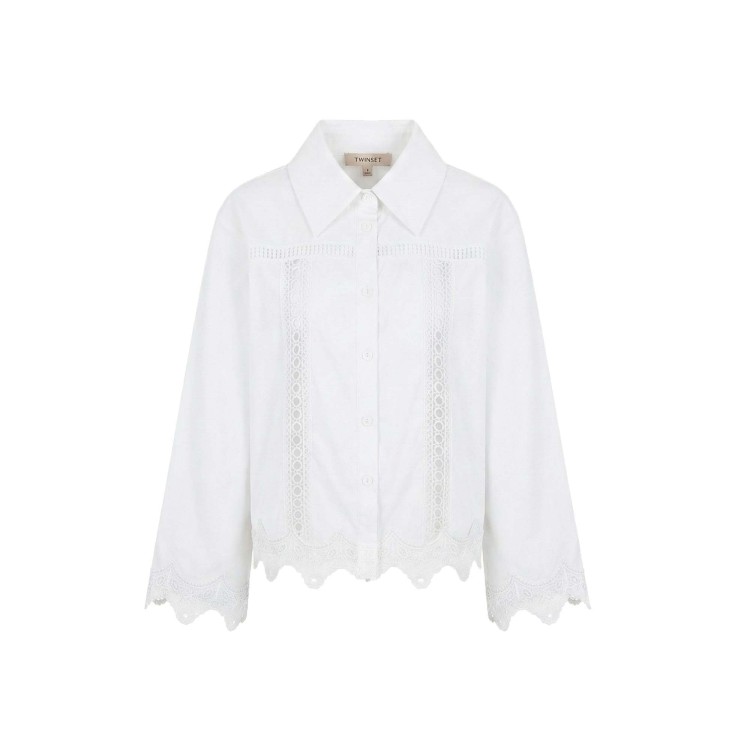 TWIN-SET Camicia bianca macramè bambina