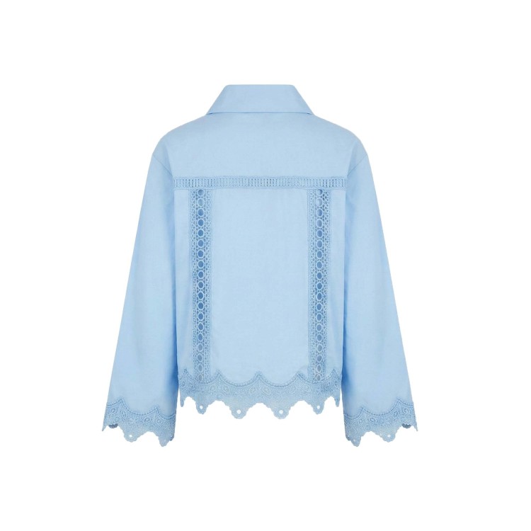 TWIN-SET Camicia celeste macramè bambina