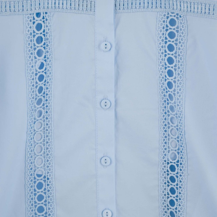 TWIN-SET Camicia celeste macramè bambina