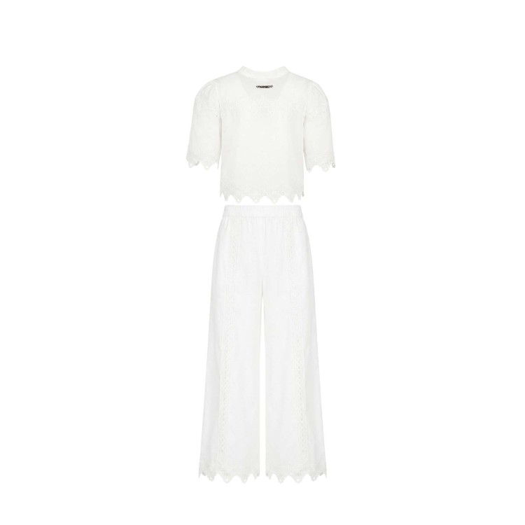 TWIN-SET Completo bianco macramè bambina