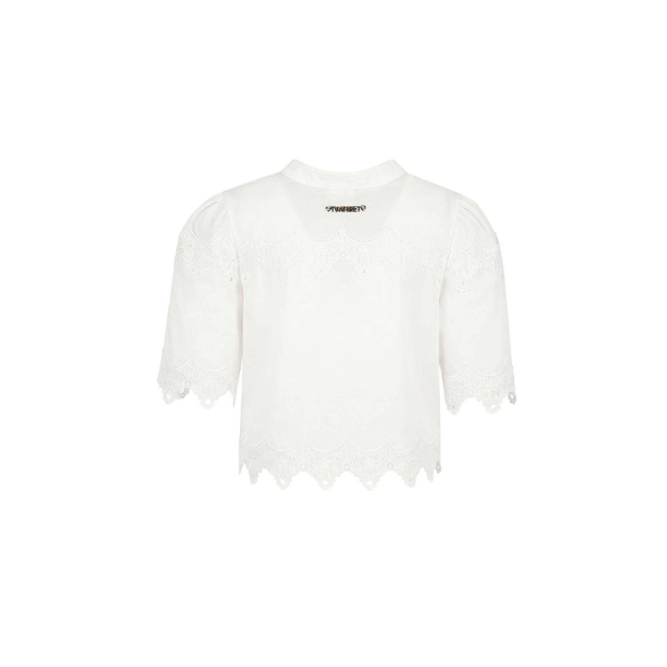 TWIN-SET Completo bianco macramè bambina