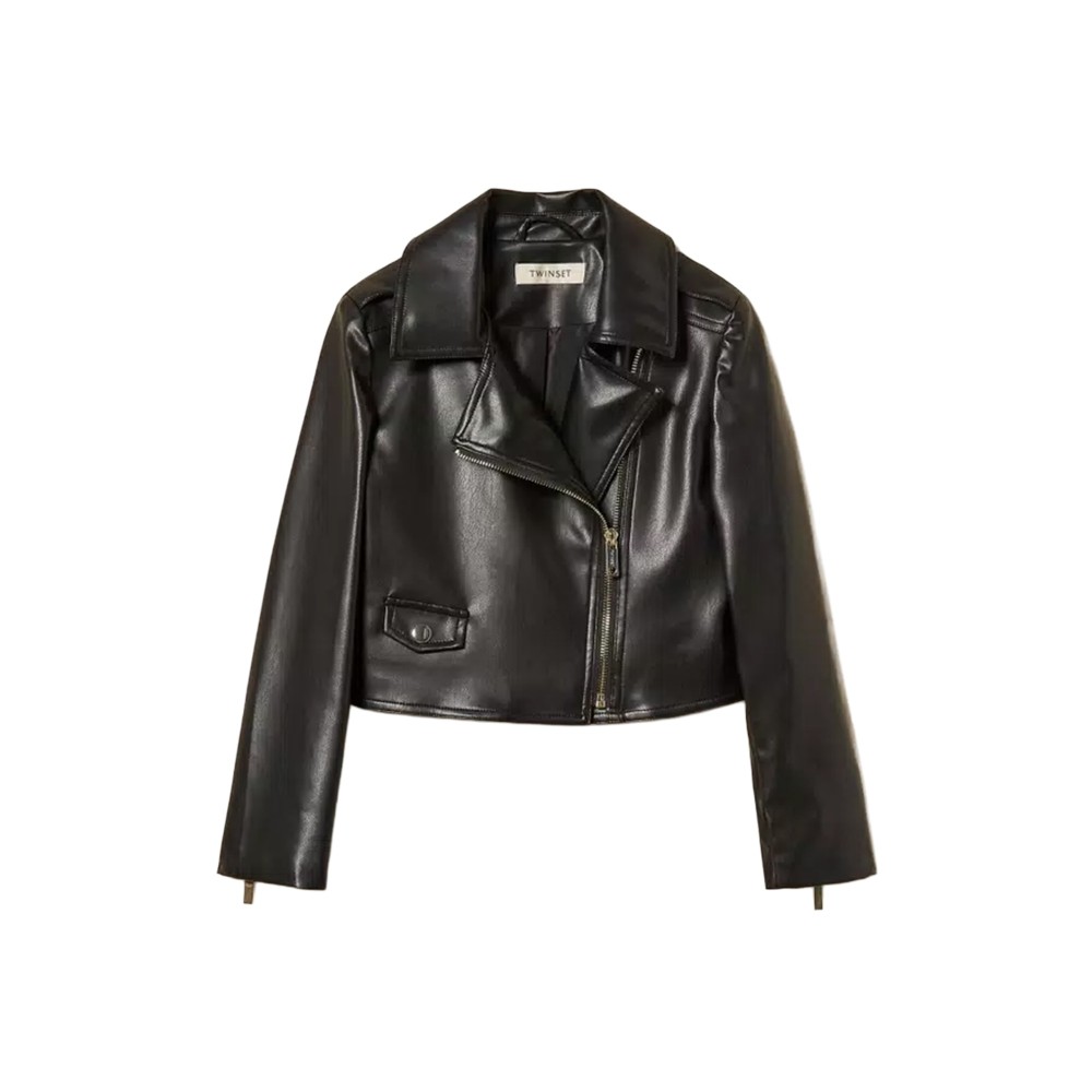 TWIN-SET Chiodo nero...