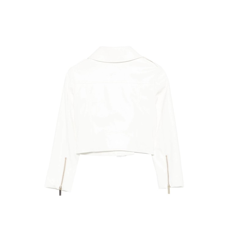 TWIN-SET Chiodo bianco effetto pelle bambina