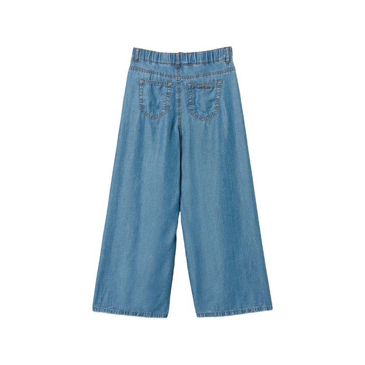 TWIN-SET Pantaloni wide-leg in chambray bambina