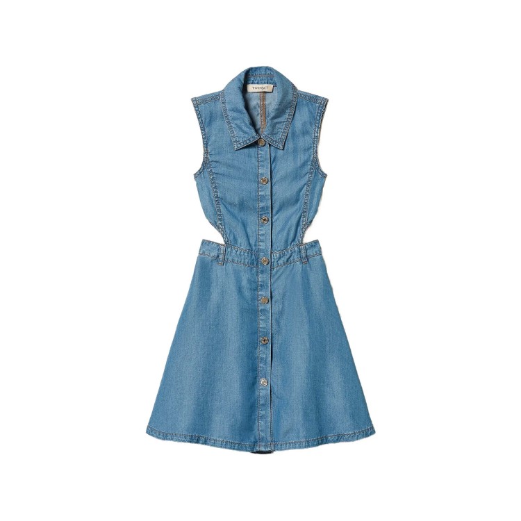TWIN-SET Abito in chambray cut-out bambina