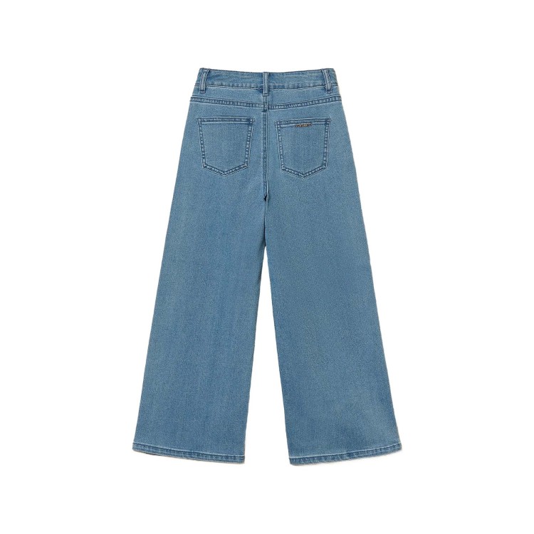 TWIN-SET Jeans wide leg con pizzo bambina