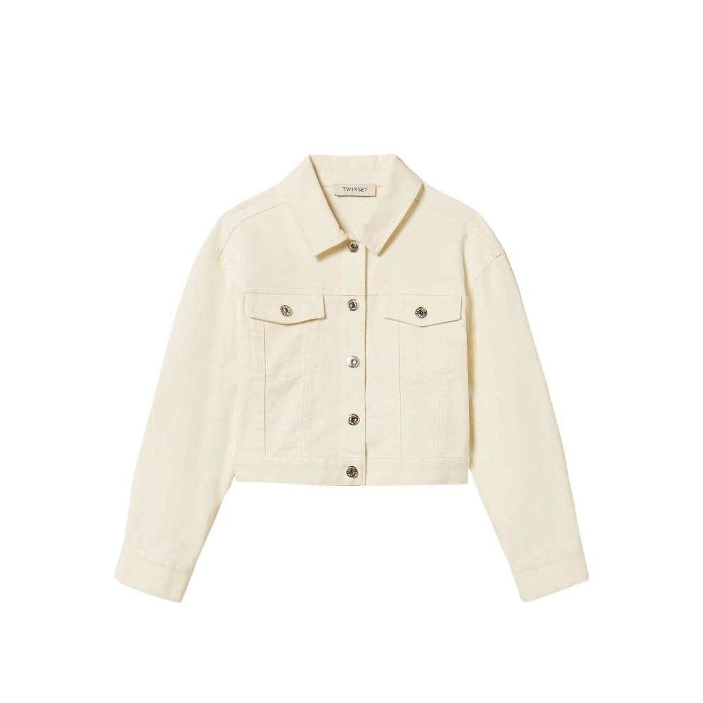 TWIN-SET Giacca bianca in...