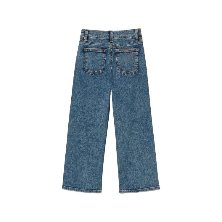 TWIN-SET Jeans wide leg con strass bambina